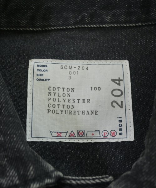 sacai（サカイ）デニムジャケット 黒 サイズ:3(L位) メンズ/2200693949084