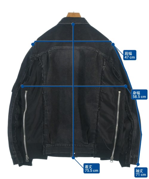 sacai（サカイ）デニムジャケット 黒 サイズ:3(L位) メンズ/2200693949084