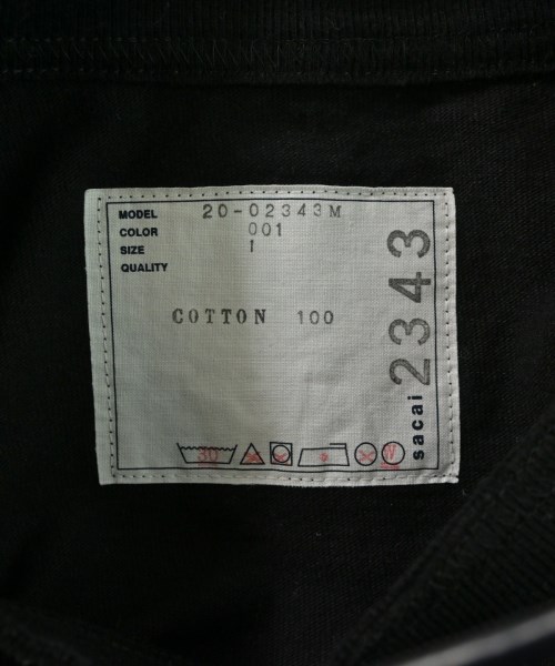 sacai（サカイ）Tシャツ・カットソー 黒 サイズ:1(S位) メンズ/2200694276196
