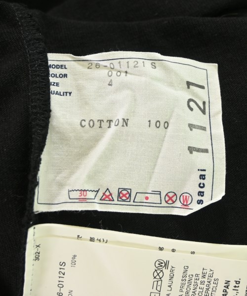 sacai（サカイ）Tシャツ・カットソー 黒 サイズ:4(XL位) メンズ/2200699103060