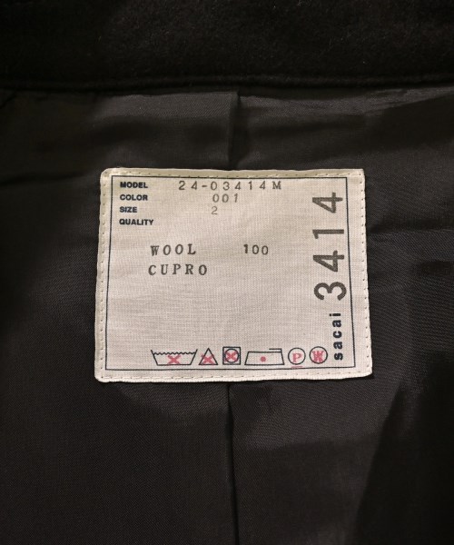 sacai（サカイ）チェスターコート 黒 サイズ:2(M位) メンズ/2200701332020