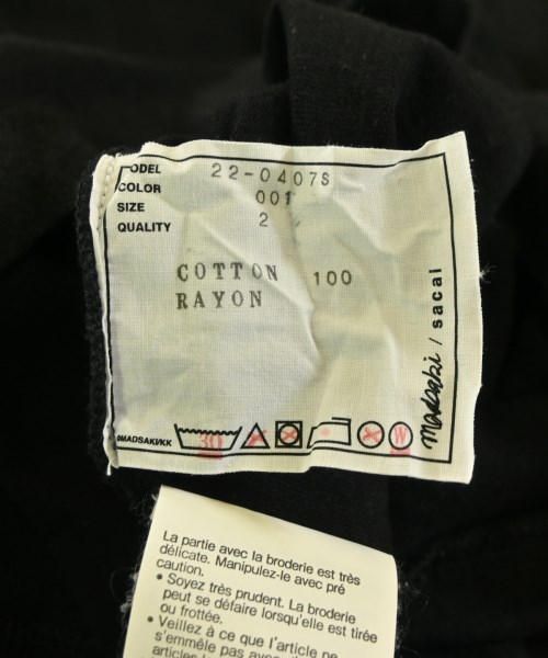 sacai（サカイ）Tシャツ・カットソー 黒 サイズ:2(M位) メンズ/2200701491017
