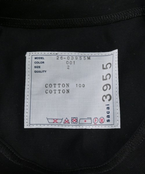 sacai（サカイ）Tシャツ・カットソー 黒 サイズ:2(M位) メンズ/2200655255017