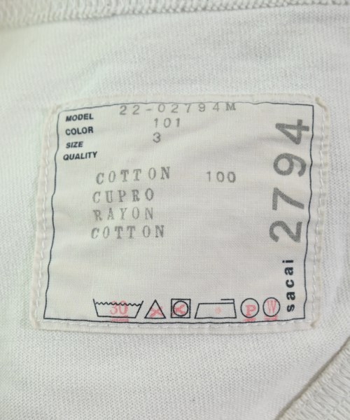 sacai（サカイ）Tシャツ・カットソー 白 サイズ:3(L位) メンズ/2200651134187