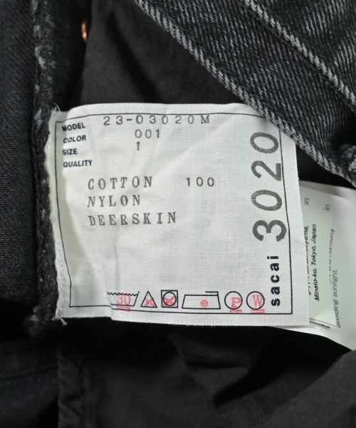 sacai（サカイ）デニムパンツ 黒 サイズ:1(S位) メンズ/2200651332040