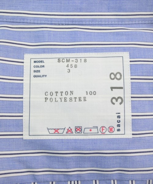 sacai（サカイ）カジュアルシャツ 青 サイズ:3(L位) メンズ/2200658539015