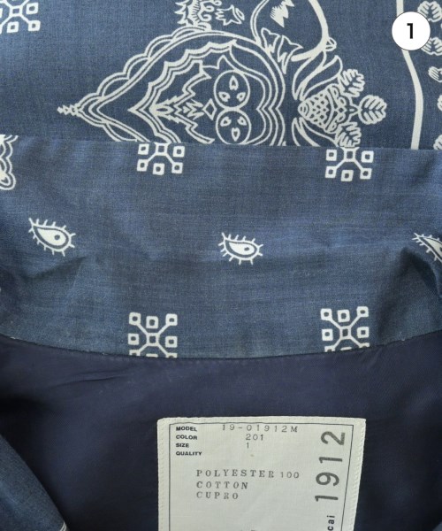 sacai（サカイ）カジュアルシャツ 紺 サイズ:1(S位) メンズ/2200659680037