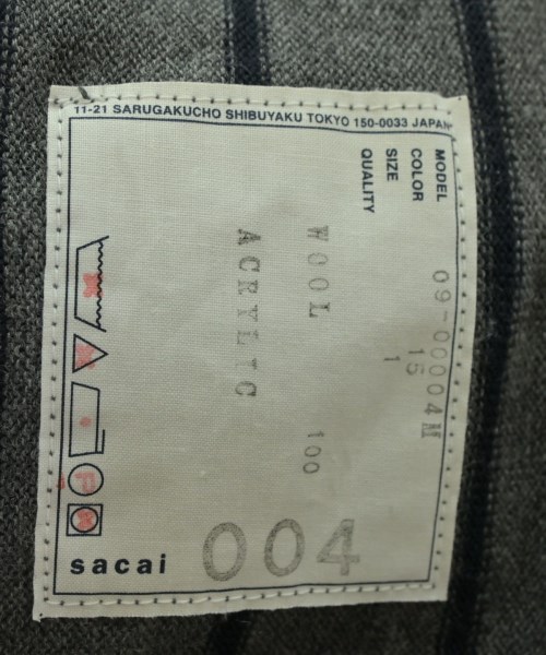 sacai（サカイ）カーディガン グレー サイズ:1(S位) メンズ/2200660286068