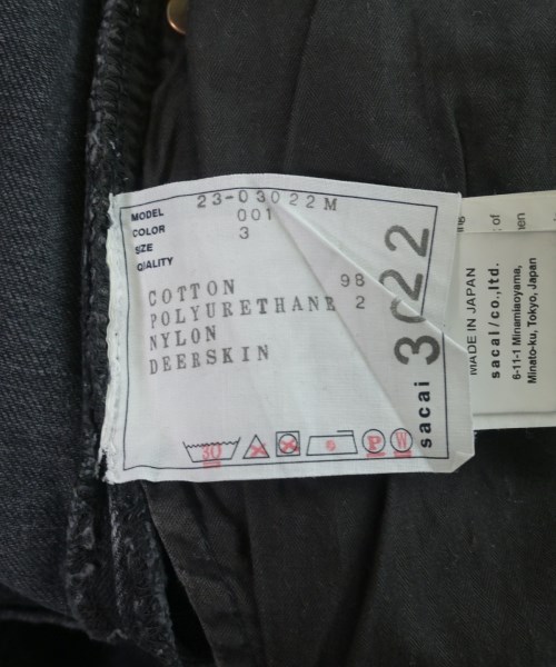 sacai（サカイ）デニムパンツ 黒 サイズ:3(L位) メンズ/2200659155252