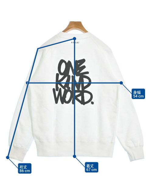 sacai（サカイ）スウェット 白 サイズ:2(M位) メンズ/2200662345015