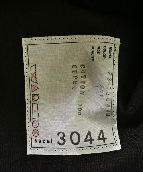 sacai（サカイ）スラックス 黒 サイズ:1(S位) メンズ/2200712680042