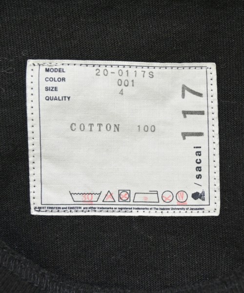 sacai（サカイ）Tシャツ・カットソー 黒 サイズ:4(XL位) メンズ/2200714235073