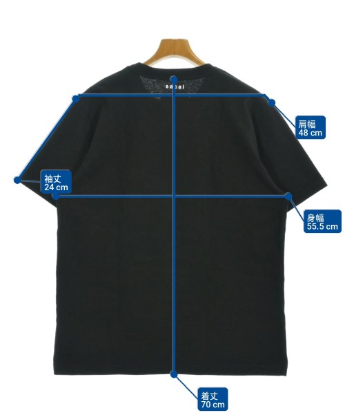 sacai（サカイ）Tシャツ・カットソー 黒 サイズ:4(XL位) メンズ/2200714235073