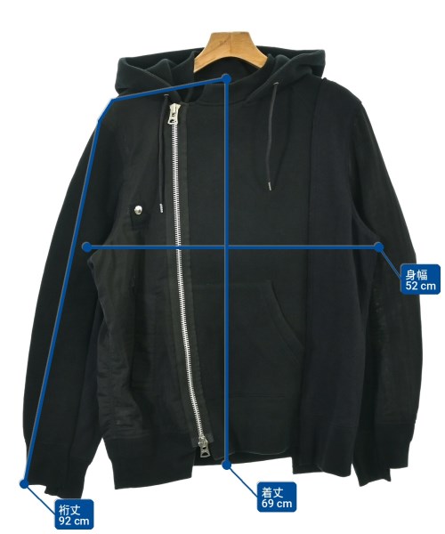 sacai（サカイ）パーカー 黒 サイズ:3(L位) メンズ/2200714591025