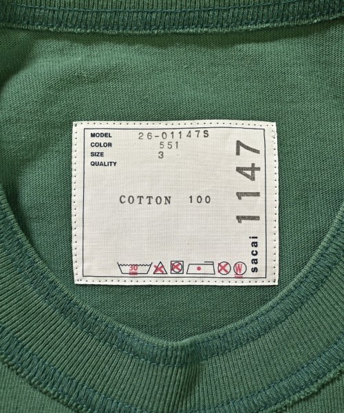sacai（サカイ）Tシャツ・カットソー 緑 サイズ:3(L位) メンズ/2200718029012