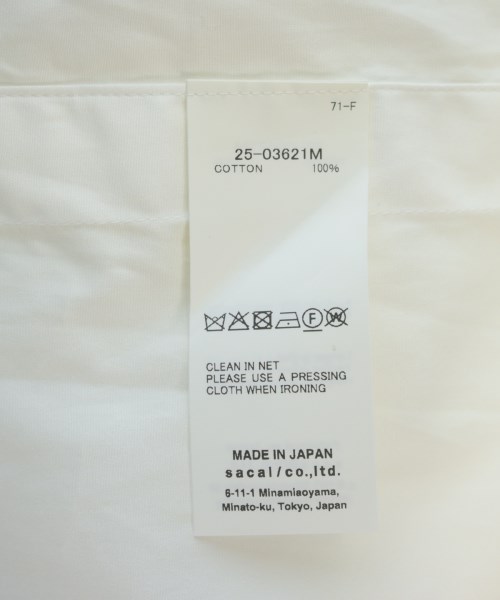 sacai（サカイ）カジュアルシャツ 白 サイズ:3(L位) メンズ/2200718462093