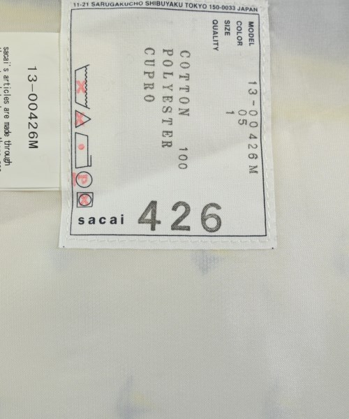 sacai（サカイ）ショートパンツ 白 サイズ:1(S位) メンズ/2200631891116