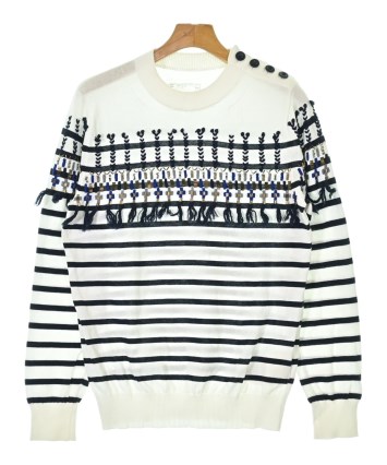 sacai サカイ　サイドリボン ニット 白 サイズ1 定価約7万円 sacai サカイ サイドリボン ニット 白 サイズ1 定価約7万円 sacai