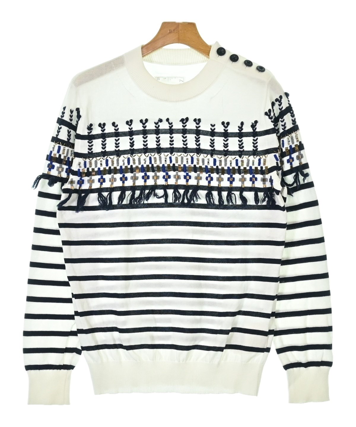 sacai（サカイ）ニット・セーター 白 サイズ:1(S位) メンズ