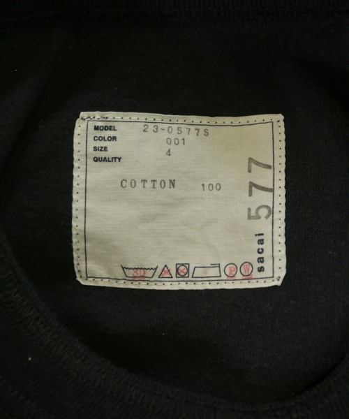 sacai（サカイ）Tシャツ・カットソー 黒 サイズ:4(XL位) メンズ/2200646247021
