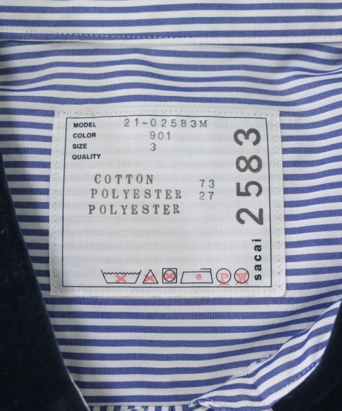 sacai（サカイ）カジュアルシャツ 紺 サイズ:3(L位) メンズ/2200646559049