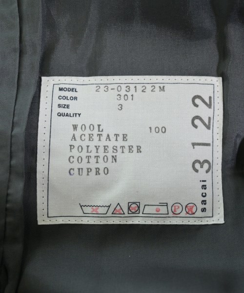 sacai（サカイ）クロップドパンツ グレー サイズ:3(L位) メンズ/2200636189164