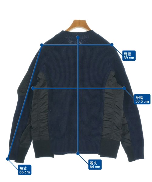sacai（サカイ）ニット・セーター 紺 サイズ:1(S位) メンズ/2200649802012