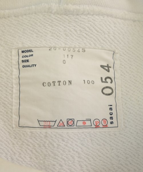 sacai（サカイ）パーカー 白 サイズ:0(XS位) メンズ/2200650678057