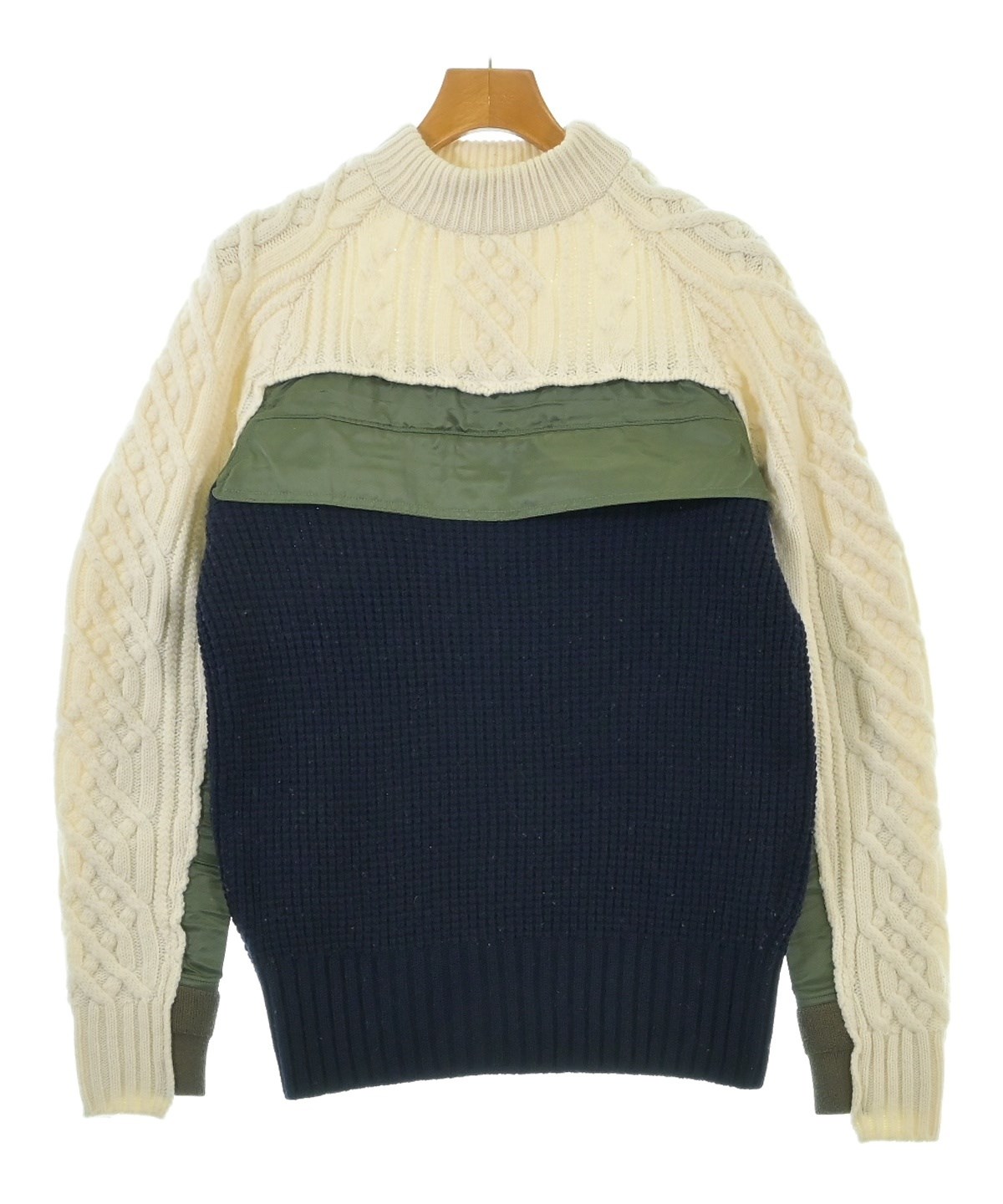 S*n様 サカイ sacai シフォン プリーツ リブ ニット セーター 1 ブ