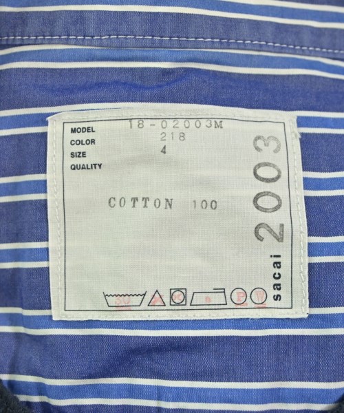 sacai（サカイ）カジュアルシャツ 紺 サイズ:4(XL位) メンズ/2200652014051
