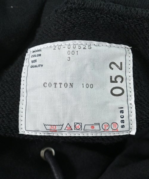 sacai（サカイ）パーカー 黒 サイズ:3(L位) メンズ/2200653081021