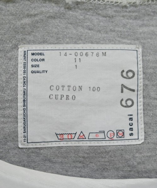 sacai（サカイ）Tシャツ・カットソー グレー サイズ:1(S位) メンズ/2200653749013