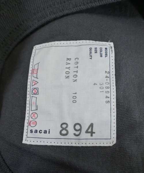 sacai（サカイ）Tシャツ・カットソー グレー サイズ:4(XL位) メンズ/2200646176093