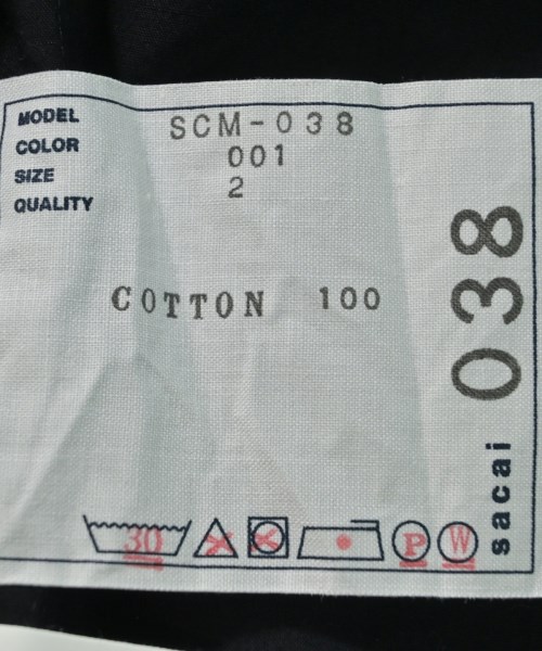 sacai（サカイ）カジュアルシャツ 黒 サイズ:2(M位) メンズ/2200654401033