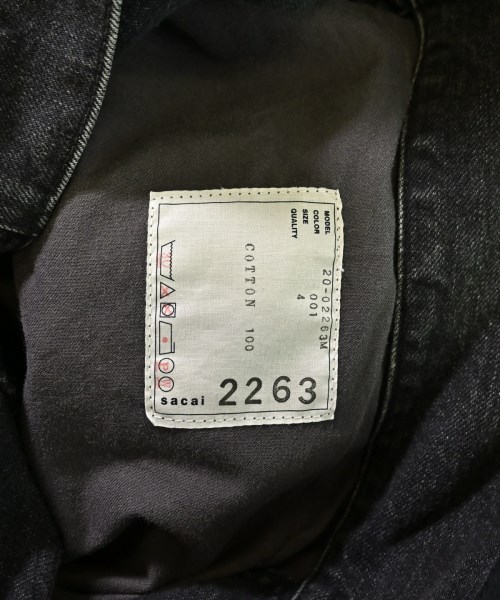 sacai（サカイ）デニムジャケット 黒 サイズ:4(XL位) メンズ/2200702622038