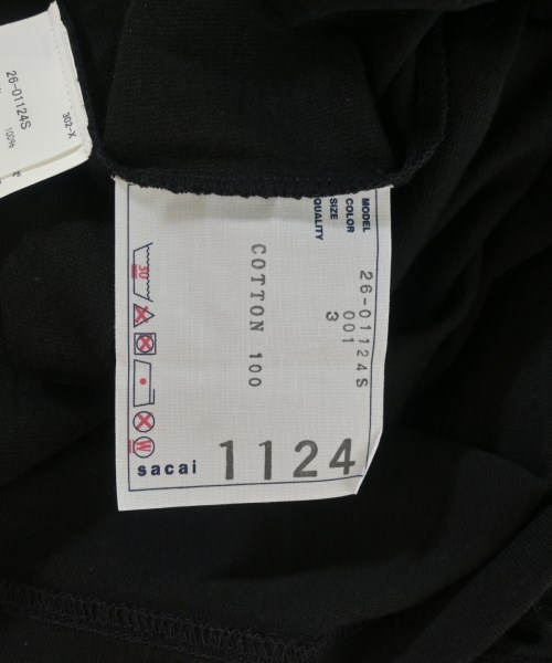 sacai（サカイ）Tシャツ・カットソー 黒 サイズ:3(L位) メンズ/2200708223031