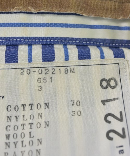 sacai（サカイ）カジュアルシャツ ベージュ サイズ:3(L位) メンズ/2200662536017