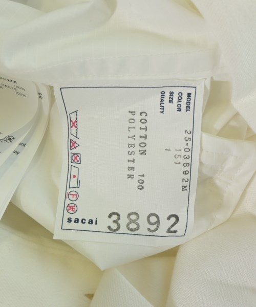 sacai（サカイ）カジュアルシャツ 白 サイズ:1(S位) メンズ/2200663329052