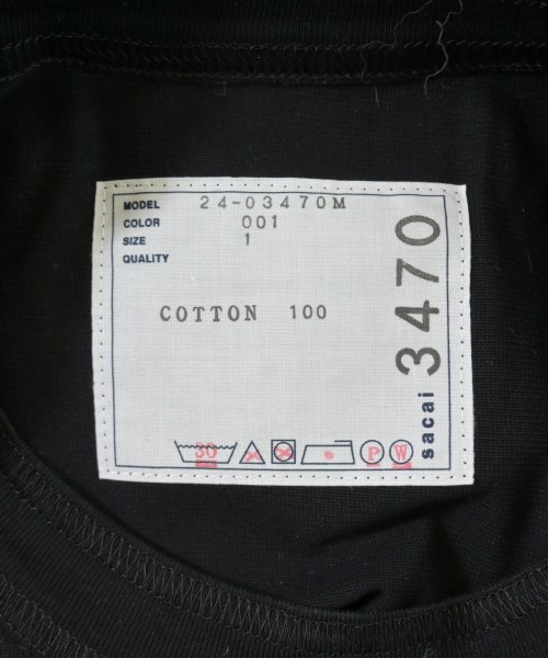 sacai（サカイ）Tシャツ・カットソー 黒 サイズ:1(S位) メンズ/2200663329069