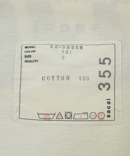 sacai（サカイ）Tシャツ・カットソー 白 サイズ:3(L位) メンズ/2200663242023