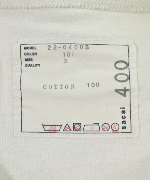 sacai（サカイ）Tシャツ・カットソー 白 サイズ:3(L位) メンズ/2200663603107