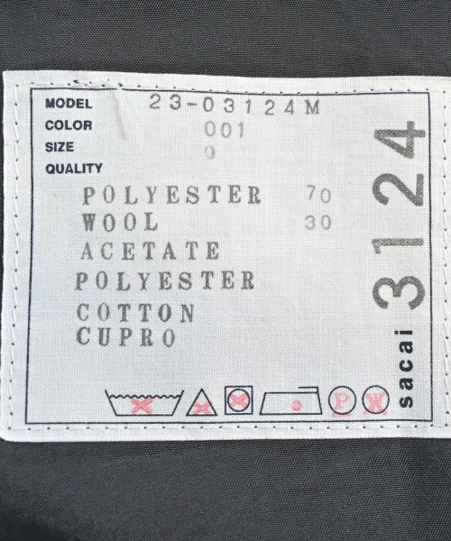 sacai（サカイ）ショートパンツ 黒 サイズ:0(XS位) メンズ/2200664839017