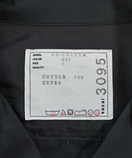 sacai（サカイ）カジュアルシャツ 黒 サイズ:1(S位) メンズ/2200665915116