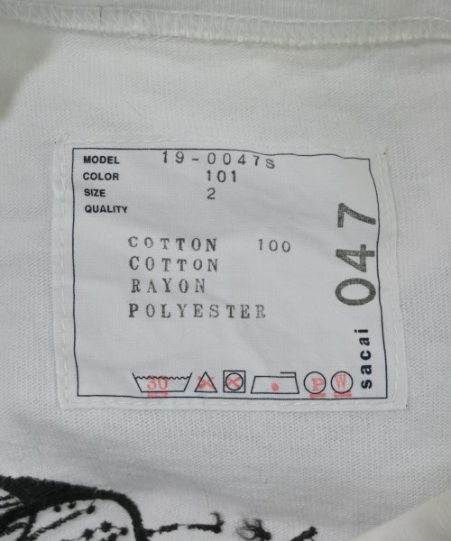 sacai（サカイ）Tシャツ・カットソー 白 サイズ:2(M位) メンズ/2200668659048