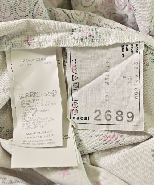 sacai（サカイ）カジュアルシャツ 白 サイズ:3(L位) メンズ/2200669095111