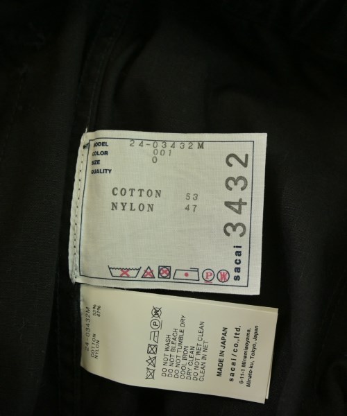 sacai（サカイ）その他 黒 サイズ:0(XS位) メンズ/2200672012051