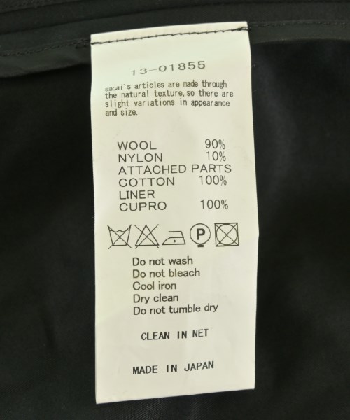 sacai（サカイ）チェスターコート 紺 サイズ:2(M位) レディース/2200731334025