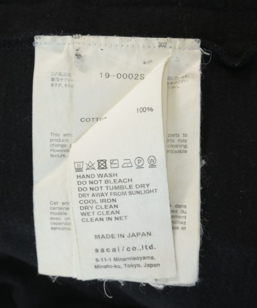sacai（サカイ）Tシャツ・カットソー 黒 サイズ:2(M位) メンズ/2200736413022
