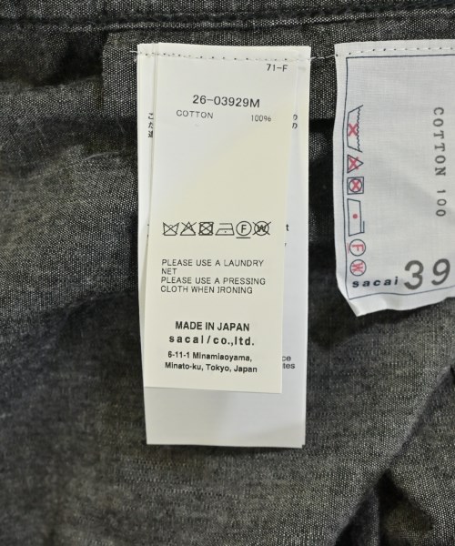 sacai（サカイ）カジュアルシャツ 黒 サイズ:3(L位) メンズ/2200722248058