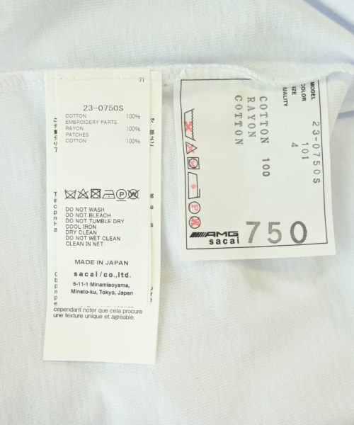 sacai（サカイ）Tシャツ・カットソー 白 サイズ:4(XL位) メンズ/2200722452042